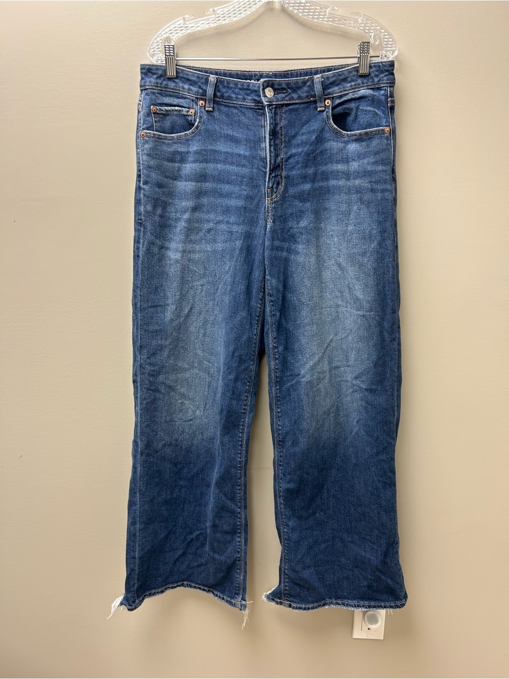 American Eagle Women’s Low Rise Baggy Wide Leg Dark Wash Jeans